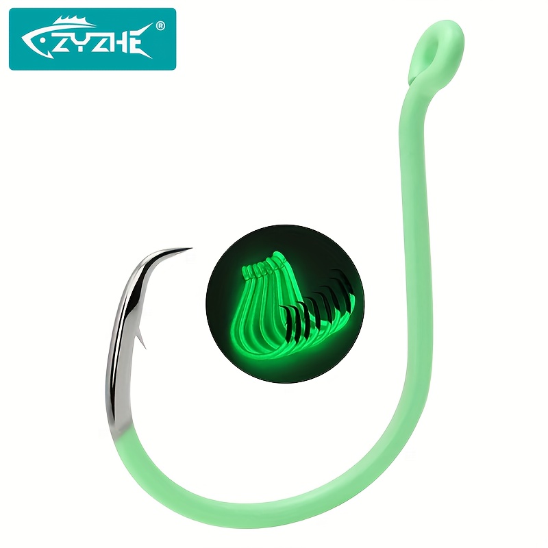 Fishing Hook Circle - ZYZHE 10 sztuk/pudełko Świecące Haczyki Okrągłe