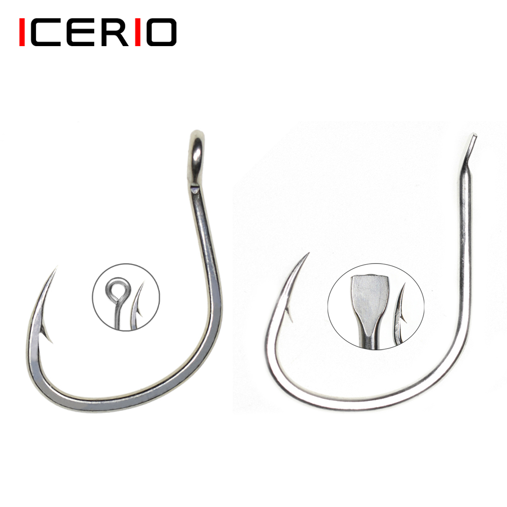 Fishing Hook Barbless - ICERIO 10 sztuk matowa powłoka cynowa