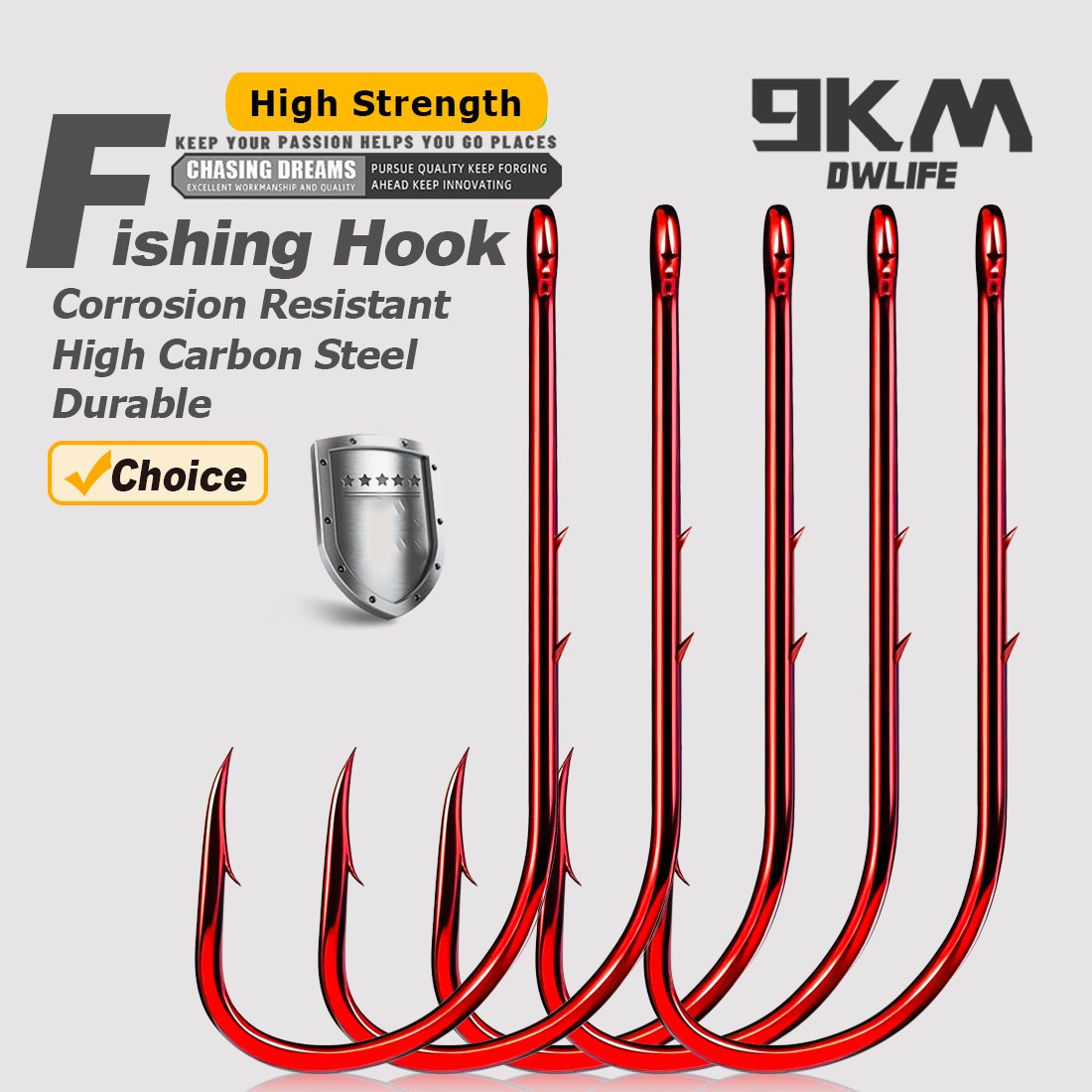 Fishing Hook Circle - Haczyki wędkarskie 9KM z uchwytem na