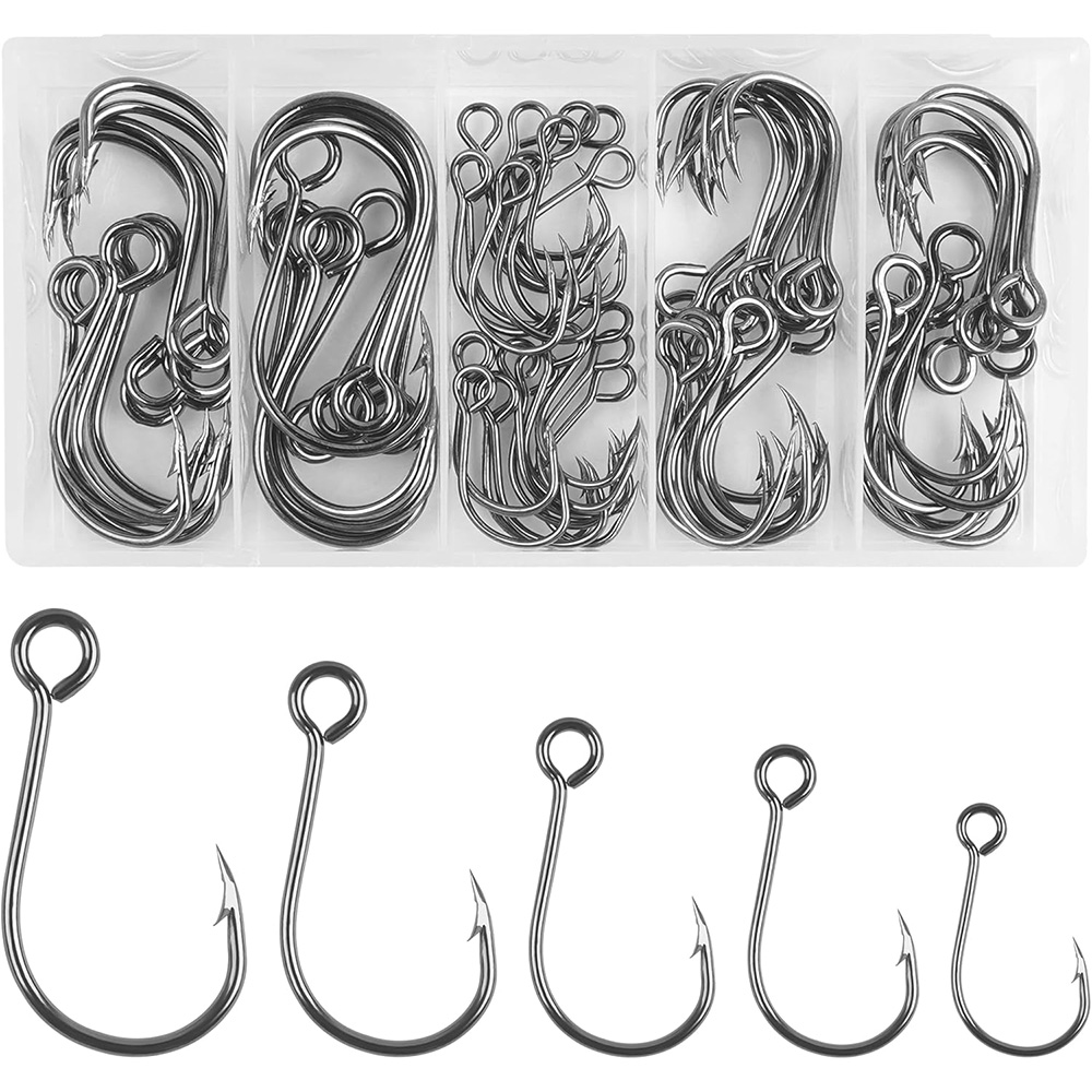 Fishing Hook Circle - 70 szt. Pojedyncze haczyki wędkarskie Pojedyncze