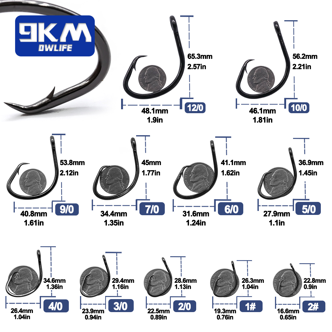9KM Circle Hooks 25~50Pcs Salt – Fishing Hook Circle recenzja i cena
