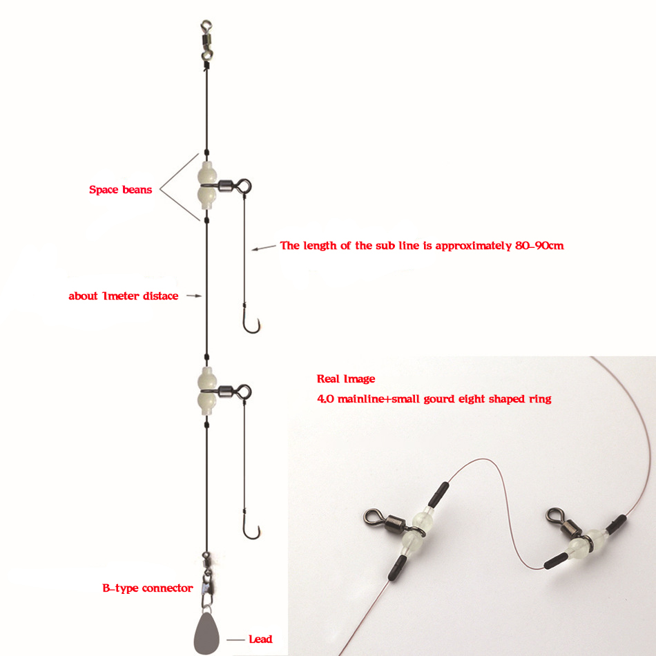 MNFT 100Pcs Świecące 3-drożne  – Fishing Hook Size recenzja i cena